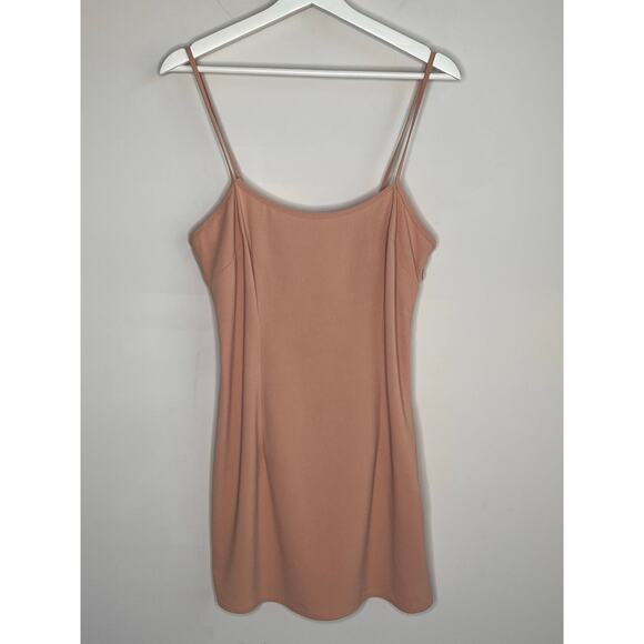 Self-Portrait Sleeveless Scoop Neck Mini Slip Dress Beige Women's Size US 8 - Picture 2 of 7